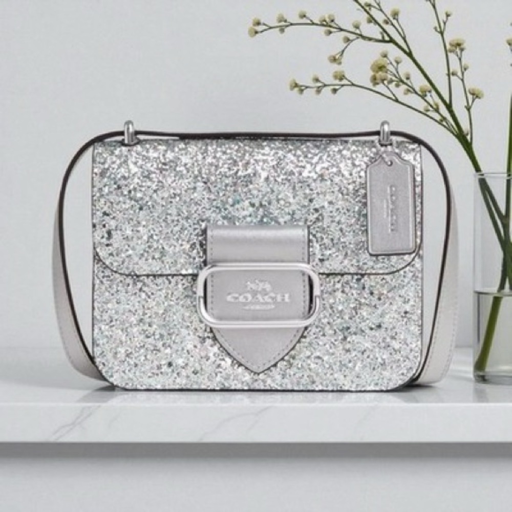 *NEW* Coach Morgan Square Silver Glitter Crossbody